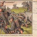 AK 1.WK Nun wollen wir sie verdreschen Soldaten Angriff Propaganda Patriotika