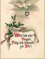 AK 1.WK Wär ich ein Vogel Fläg ich schnell zu dir Taube Patriotika Postkarte
