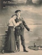 AK 1.WK Matrose Paar Abschied U-Boot Auf Matrosen! Patriotika Feldpostkarte