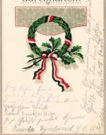 AK 1.WK Fest durchhalten Eichenkranz Parole Patriotika Postkarte