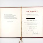 DDR NVA Urkunde Entlassung Ausscheidung Stabsfähnrich von 1949 bis 1987