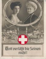 AK 1.WK Kaiserin Kronprinzessin besuch Verwundeter 1914 Patriotika Postkarte