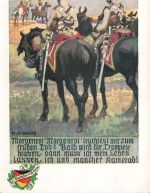 AK 1.WK Reiters Morgengesang Kavallerie Ulanen auf Pferd Patriotika Postkarte