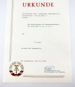 DDR Urkunde Wettbewerb 1977 Arbeitsgruppe für Verkehrssicherheit Bad Tennstedt