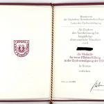 DDR Urkunde Medaille für treue Pflichterfüllung in der Zivilverteidigung Bronze