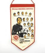 DDR Wimpel BSG Sachsenring Zwickau FDGB-Pokalsieger 1975