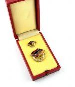 DDR GDSF Ehrennadel und Miniaturnadel in Gold Deutsch-Sowjetische Freundschaft