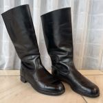 DDR NVA Paradestiefel für Offiziere Chromleder 1974 Gr. 28