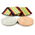 DDR NVA 2er Spange Medaille Treue Dienste Nationale Volksarmee Bronze & Silber