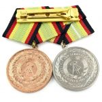 DDR NVA 2er Spange Medaille Treue Dienste Nationale Volksarmee Bronze & Silber