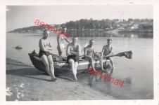 Nackte Soldaten am Prypjat Fluss in Masyr 1942 Weißrussland Ostfront