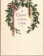 AK 1.WK Gott mit uns Eichenlaub Weidenkätzchen Patriotika Postkarte geprägt
