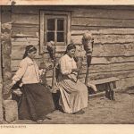 AK 1.WK Russische Bauernmädchen Patriotika 1917 Postkarte