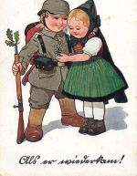 AK 1.WK Als wir voneinanderkam! Kinder Soldat Eisernes Kreuz Patriotika