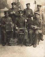 Fotokarte 1.WK Deutsche Soldaten Musikkapelle Flucht aus Sennelager