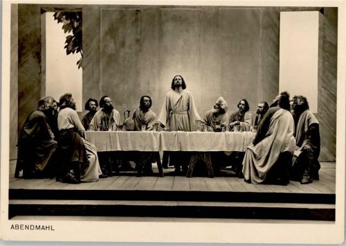 Oberammergau 1950 und Sonderstempel AK