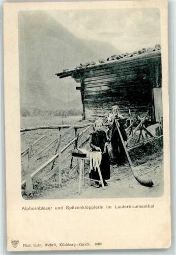 Lauterbrunnen 1900 Alphornbläser im Lauterbrunnenthal Photo Wehrli 9100