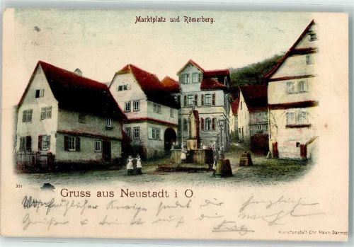 Neustadt 1901 Marktplatz und Römerberg