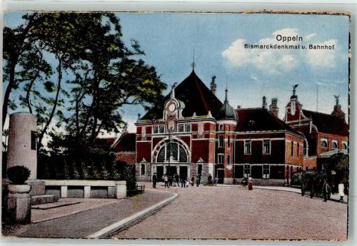 Oppeln Bismarckdenkmal u. Bahnhof