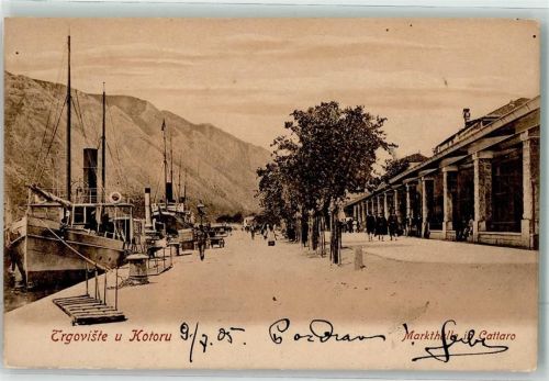Kotor 1905 Trgoviste u Kotoru Markthalle Schiff