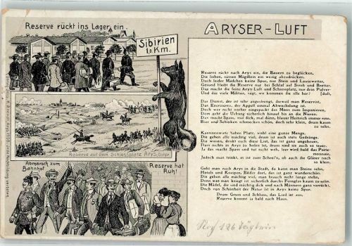 Arys 1912 Lager Reserve auf dem Schießplatz Gedicht