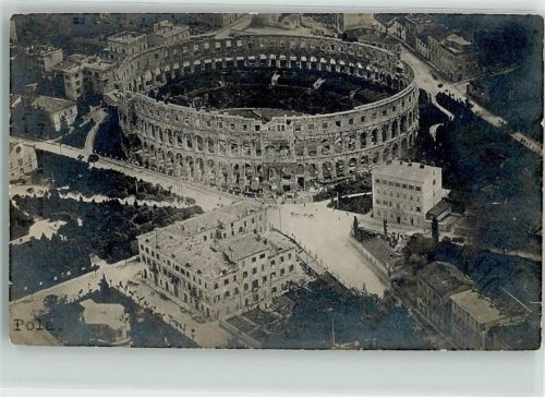 Pula 1918 Arena aus der Vogelschau