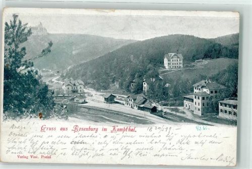 Rosenburg 1899 mit Bahnhof