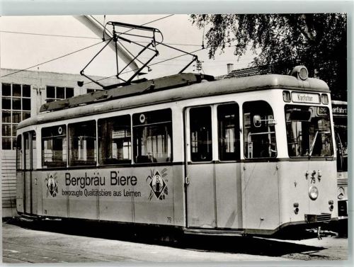 Nellingen 1979 Triebwagen 79 von 1953 der Heidelberger Straßen- und Bergbahnen SMS-Museumswagen-Sammelkarte 1029 Bergbräu Biere Werbung