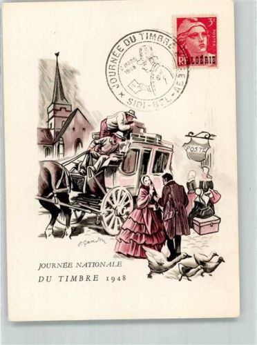 1948 SST Journee Nationale du Timbre 1948 Sidi-Bel-Algerien Postkutsche