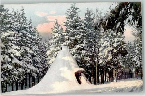 Köhlerhütte an der alten Brockenchaussee im Winter AK
