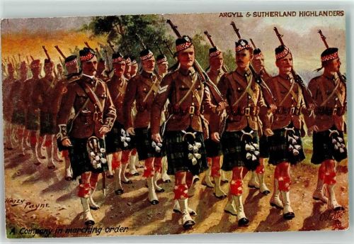 sign.Payne Havey Argyll Sutherland Highlanders Uniform Tucks Oilette Nr.9937