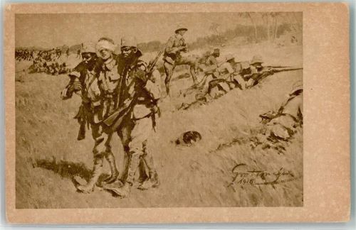 Usfaritreue Soldaten sign.Grotemeyer Kolonial Krieger Spende