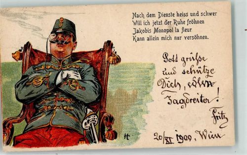 1900 Jakobis Monopol la fleur Soldat sign.H