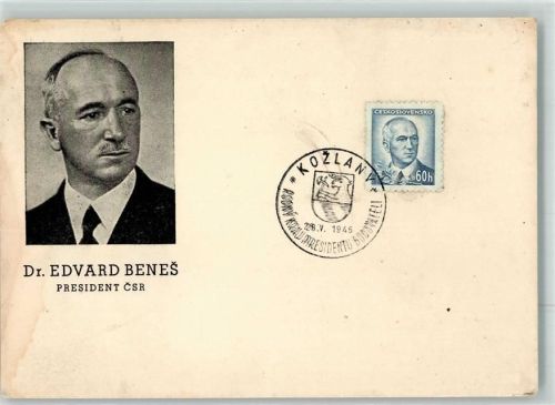 Kozlany Dr. Edvard Benes Präsident Sonderkarte Maximum