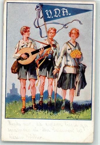 1925 Fahne V.D.A. Karte 851 Laute