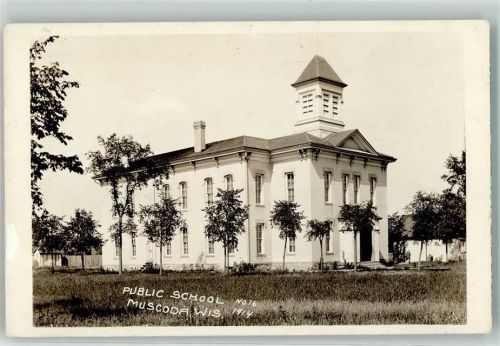 Madison WI 1914 Foto AK Public School Muscoda
