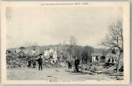 82200 Moissac 1930 Foto AK Hochwasser 1930 Boulevard Pierre Delbrel
