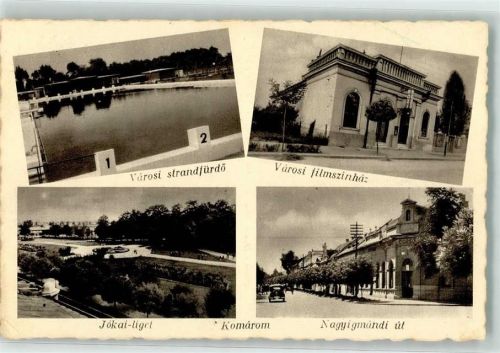 Komarom 1937 Schwimmbad Park Kino Foto-AK
