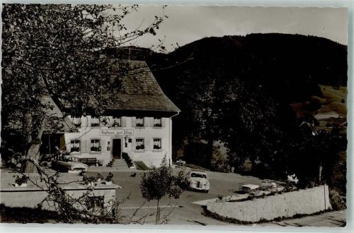 79585 W7853 Endenburg Gebrauchsspuren Gasthaus zum Pflug Auto Oldtimer Foto AK