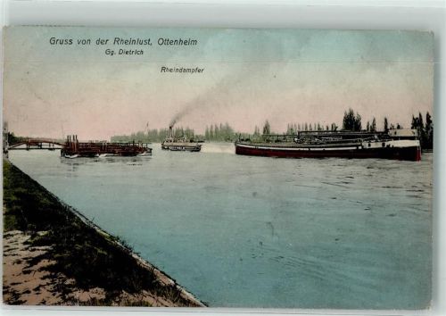 Ottenheim 1910 Rheindampfer Rheinlust