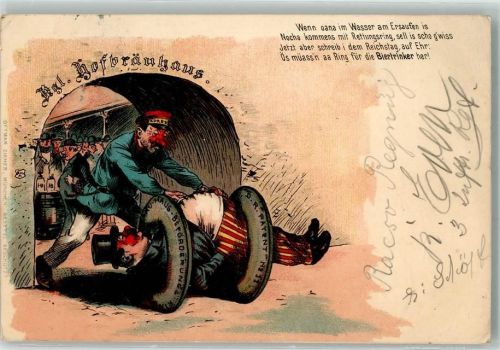 München 1897 Hofbräuhaus Rettungsring Trinker Zieher, Ottmar Humor