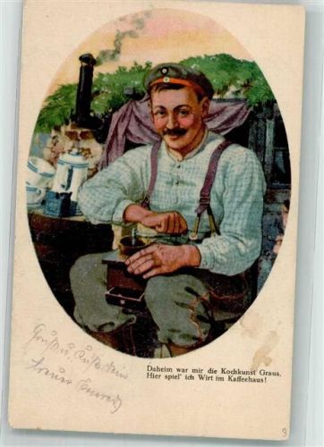 Deutsche Schützengraben Karten Nr. 1 Soldat Kaffeemühle