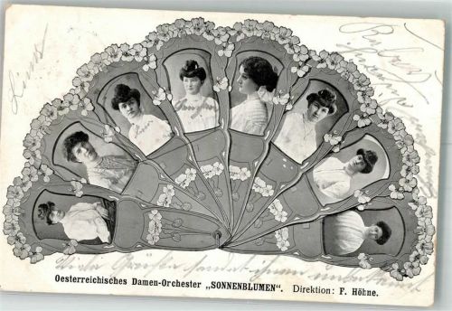 1907 Damen Orchester Sonnenblumen Jugendstil