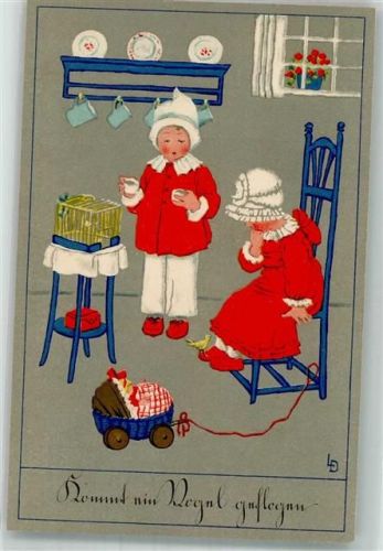 Kinder Vogelkäfig Puppenwagen Meissner u. Buch Serie 2300