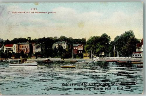 Möltenort 1908 Düsternbrook von der Wasserseite Bundestag Ostern 1908