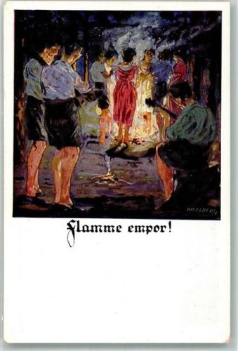 Am Lagerfeuer sign. Amtsberg Werbeabteilung der Deutschen Turnerschaft Nr. 11