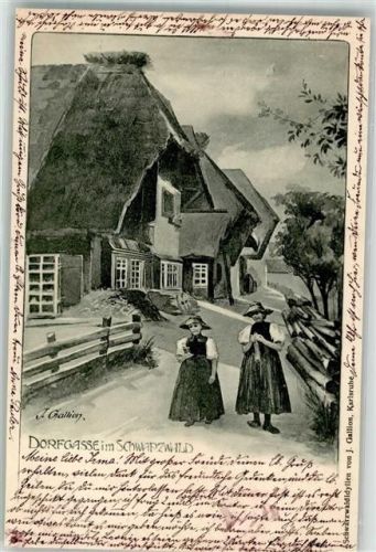 1902 sign. J. Gallion Schwarzwaldidyllen Trachten
