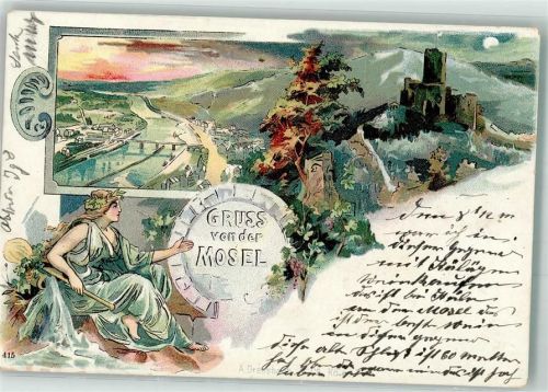 Loreley 1900 Mosel Mondschein