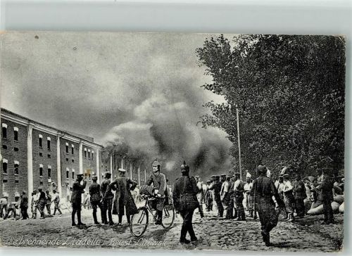 Brest 1916 Feldpost WK I Nr. 201 Uniform brennende Zitadelle