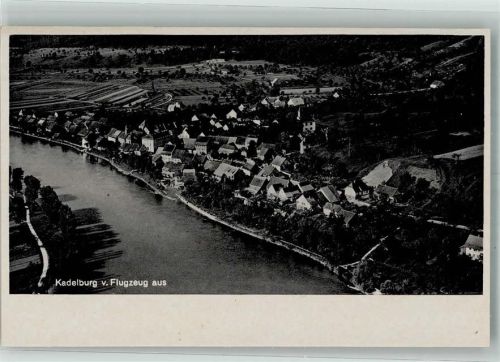 Kadelburg 1943 Fliegeraufnahme des Ortes am Rhein